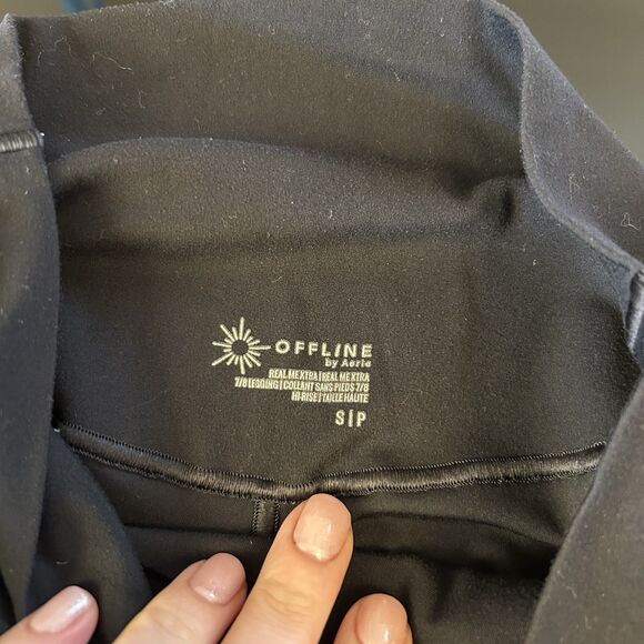 OFFLINE By Aerie Real Me High Waisted Crossover‎ 7/8 Legging S Black - Picture 4 of 7